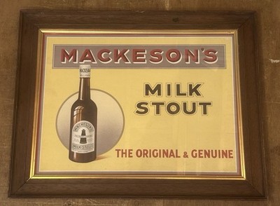 EARLY MACKESON S MILK STOUT THE ORIGINAL & GENUINE SHOWCARD /LITHO