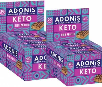ADONIS Hazelnut Cocoa Keto Protein Bars 32 × 45g | BBE01/07/2025