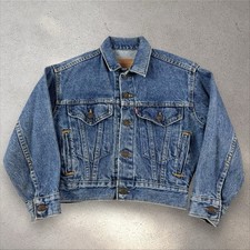 VTG Levis Jacket Youth Small Blue Denim 57514 Trucker Faded 80s USA Type 3