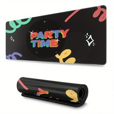 40 90cm Party Time Art Text Mouse Pad 47.24 23.62inch Personalized Creative Mous