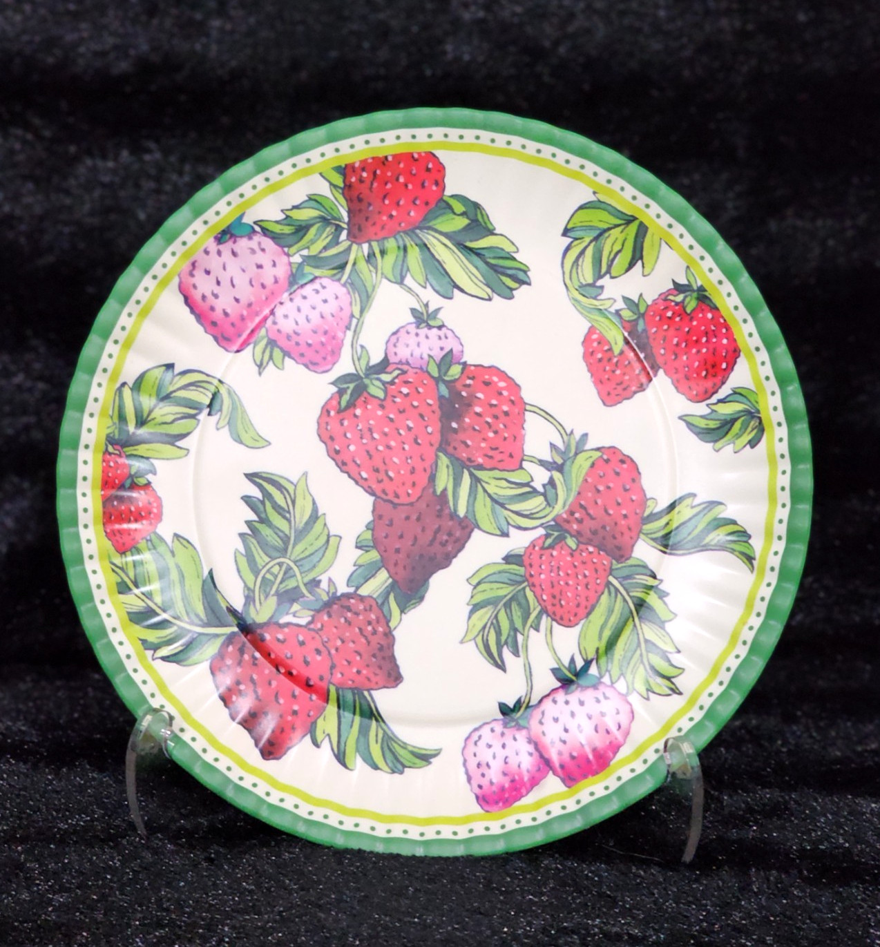 6 Soho Loft Strawberry Appetizer Plates Melamine 6.5" Spring