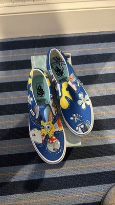 Vans x SpongeBob Aloha Bob Slip-On Blue Sneakers men s size 10