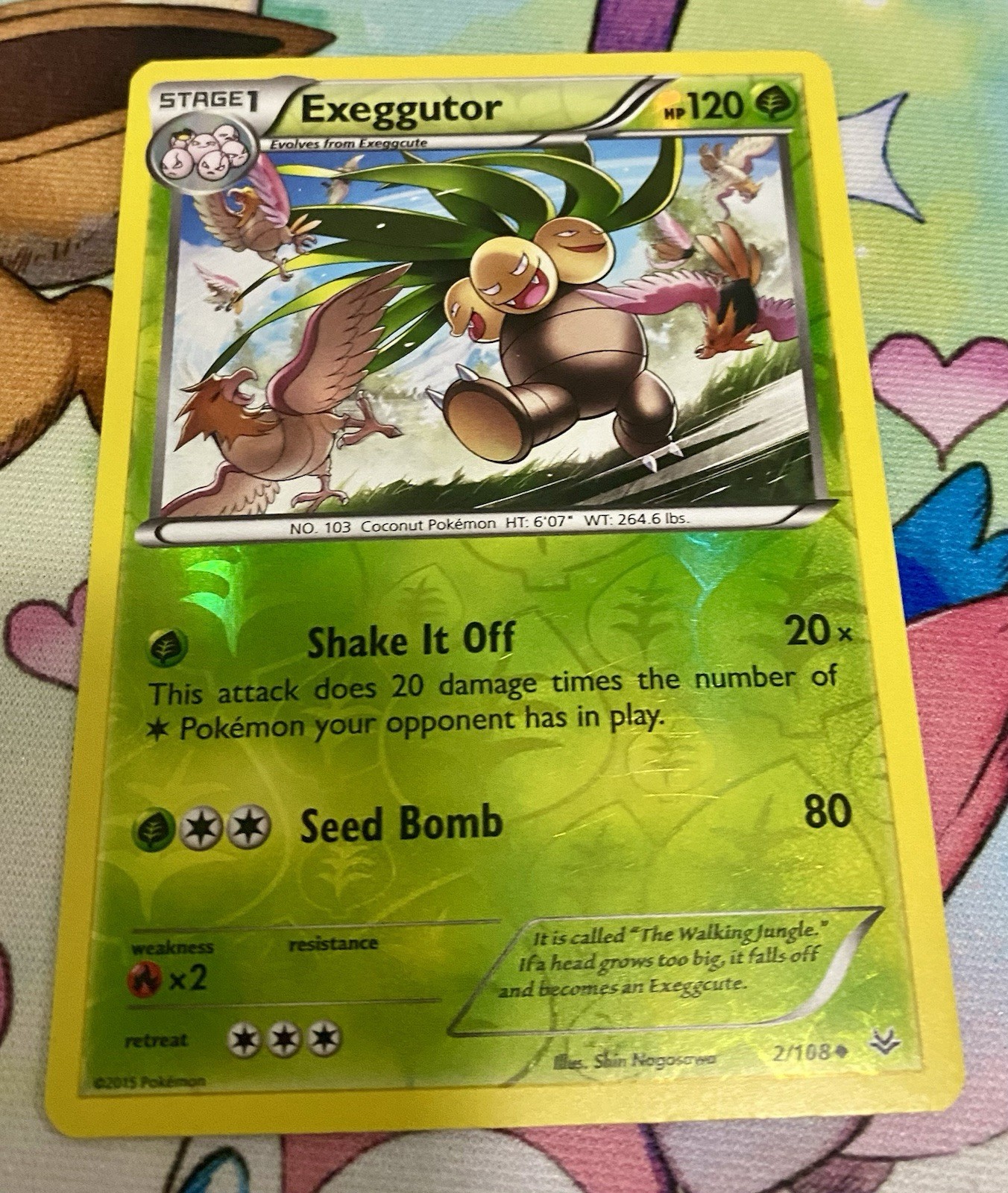 Pokemon Card Exeggutor Roaring Skies Reverse Holo 2/108 (2015)