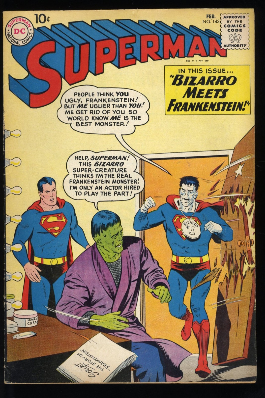 Superman #143 FN+ 6.5 Bizarro Meets Frankenstein! DC Comics 1961