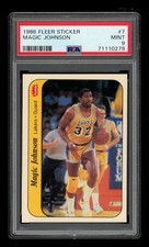 1986-87 Fleer Sticker Set-Break #  7 Magic Johnson PSA 9 MINT