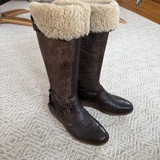 Original Belstaff Stiefel Braun Lammfell Gr. 39 Sehr Gut Gummisohle Top Leder