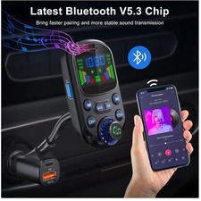 Bluetooth 5.3 FM Transmitter with PD30W Fast Charge