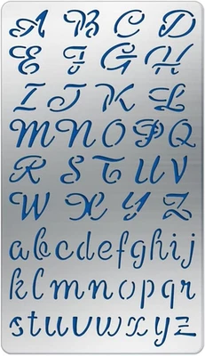Buchstaben Zahlen Muster Edelstahl Schablonen 17.7x10.1cm Alphabet Metall Schabl - Bild 1 von 4