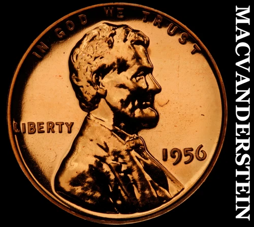 1956 Lincoln Wheat Cent - Red Choice Gem Proof  Lustrous  No Reserve  #G8075