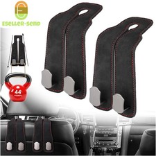 2x Car Headrest Double Hook Leather Seat Back Hanger Holder for Purses Bag Black