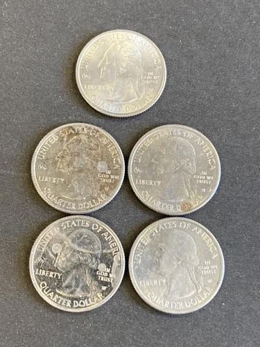 Lot 5 “W" West Point Mint Quarters In Rough Condition