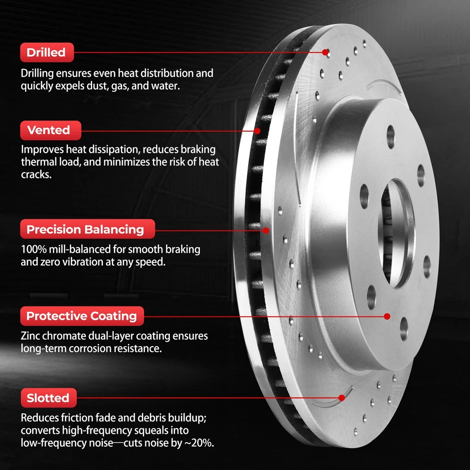 Front Rear Rotors Ceramic Brake Pads for 2003 2004 2005 2006 2007 Honda Accord Foto 2 de 4