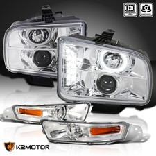 Fits 2005-2009 Ford Mustang Clear Led Halo Projector Headlightsbumper Lamps