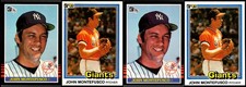Donruss John Montefusco (4) Card Lot - THE RAREST EDITION – FEW WILL EVER OWN...
