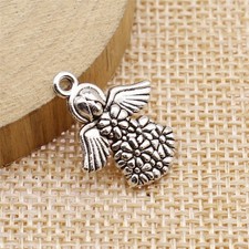 30PCS Antique Silver Tone Metal Flower Angel Girl Charm Pendant XCS266