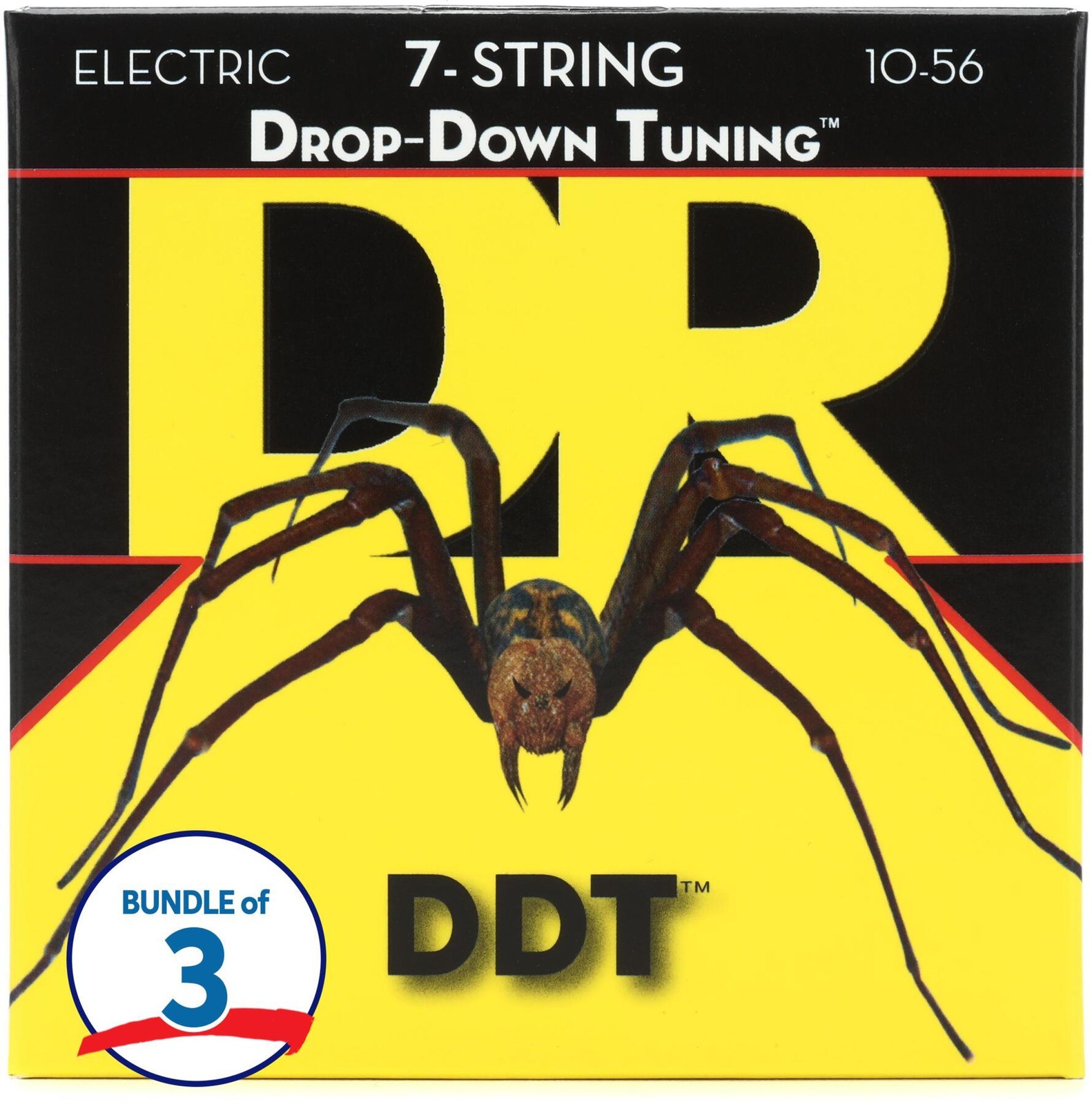 7-струнная электрогитара DR Strings DDT7-10 с раскрывающейся настройкой из никелированной стали 5790₽
