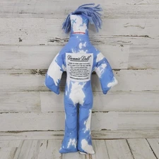 Dammit Doll 12” Stuffed Plush Doll  Blue White Tie Dye Blue Hair
