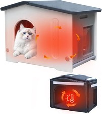 Outdoor Cat House W/ Insulated Liner Weatherpoof Plastic Insulated Cats Houses
