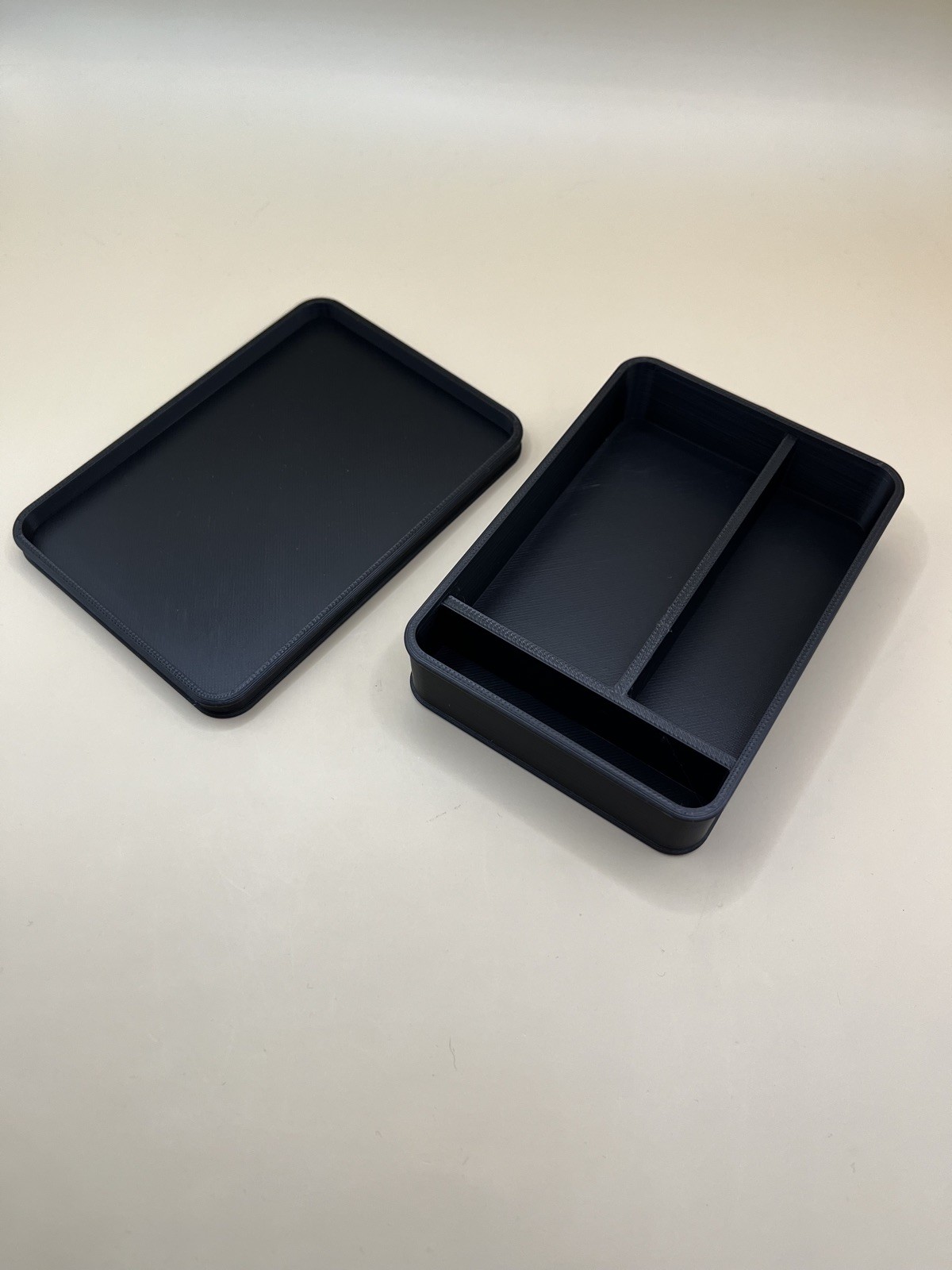 Plastic Tobacco Tin With Compartments Storage Box Black