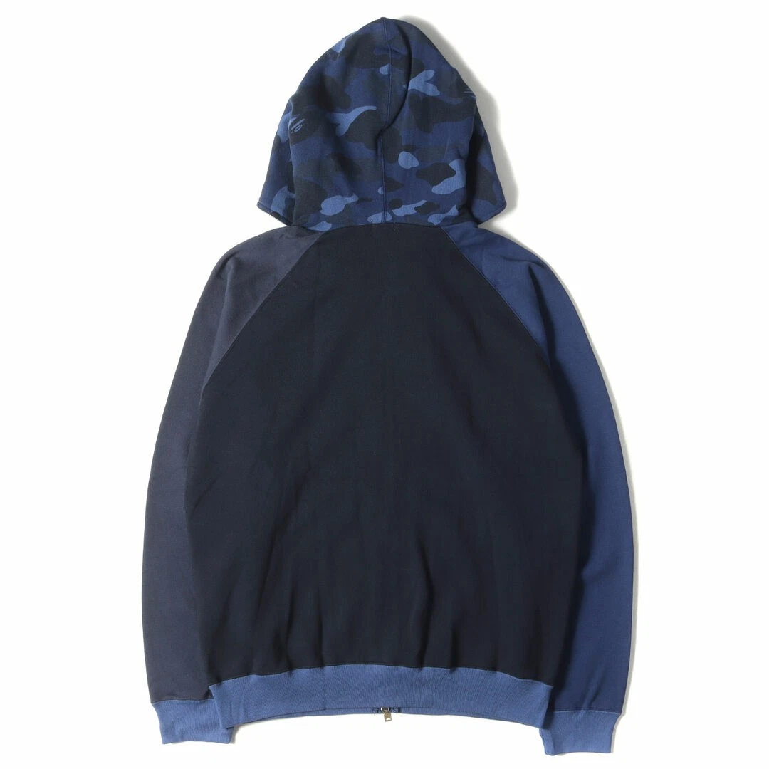 A BATHING APE (BAPE) Felpa con cappuccio base A BATHING APE taglia:L colore mimetico college logo zip usata BEEG 0