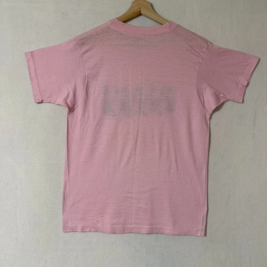 VTG 80s Miami Vice Tee Shirt L Pink TV Show Graphic 1984 Universal Screen Stars - Image 2 of 4