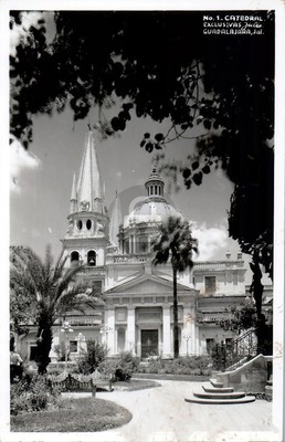 Guadalajara Jalisco MX Mexico Cathedral 1954 RPPC Photo Postcard COPY