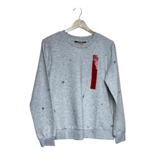 Gloria Vanderbilt Gray Embroidered Star Crewneck Sweatshirt Size Medium