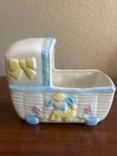Vintage Rubens Ceramic Baby Bassinet Planter