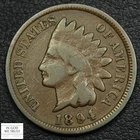 1894/1894 Doubled Date RPD S-1 Indian Head Copper Cent 1C 1894/94
