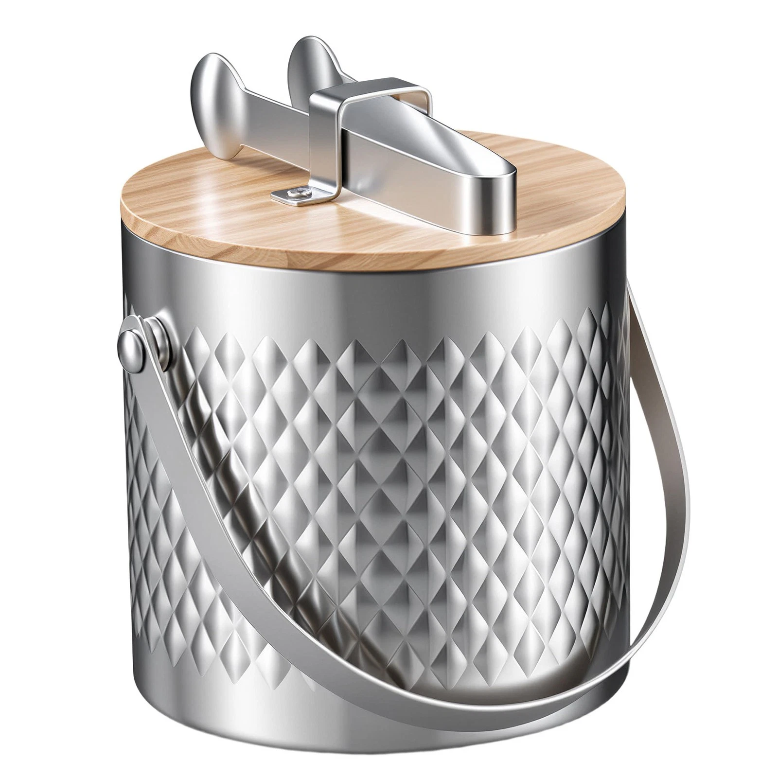 Ice Bucket for Parties with Lid,3L Large Insulated Metal Drink Bucket for Coc...