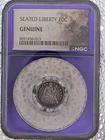 1853 Seated Liberty Dime • NGC Genuine • Arrows at Date • 90% Silver