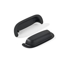 10 PCS 31/2 Inch 89mm Hole Center Retro Matte Black Drawer Bin Cup Pulls
