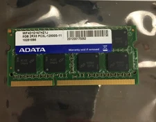 ADATA 8GB 2RX8 LAPTOP RAM MEMORY PC3L-12800S DDR3L MIF4D1D167HZ1J
