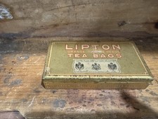 Vintage Lipton Tea Gold Tin Lipton's Orange Pekoe Tea Bags