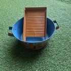 Vintage J. Chein Tin Litho Toy Wash Tub & Washboard Set - 1930s/40s Americana