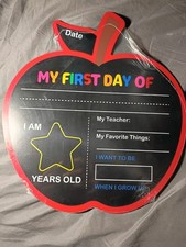 First And Last Day Of School Chalkboard Apple Sign For Kids Double Sided