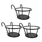  3 Pack Hanging Railing Planters Outdoor Balcony Hanging Planters Iron Art 