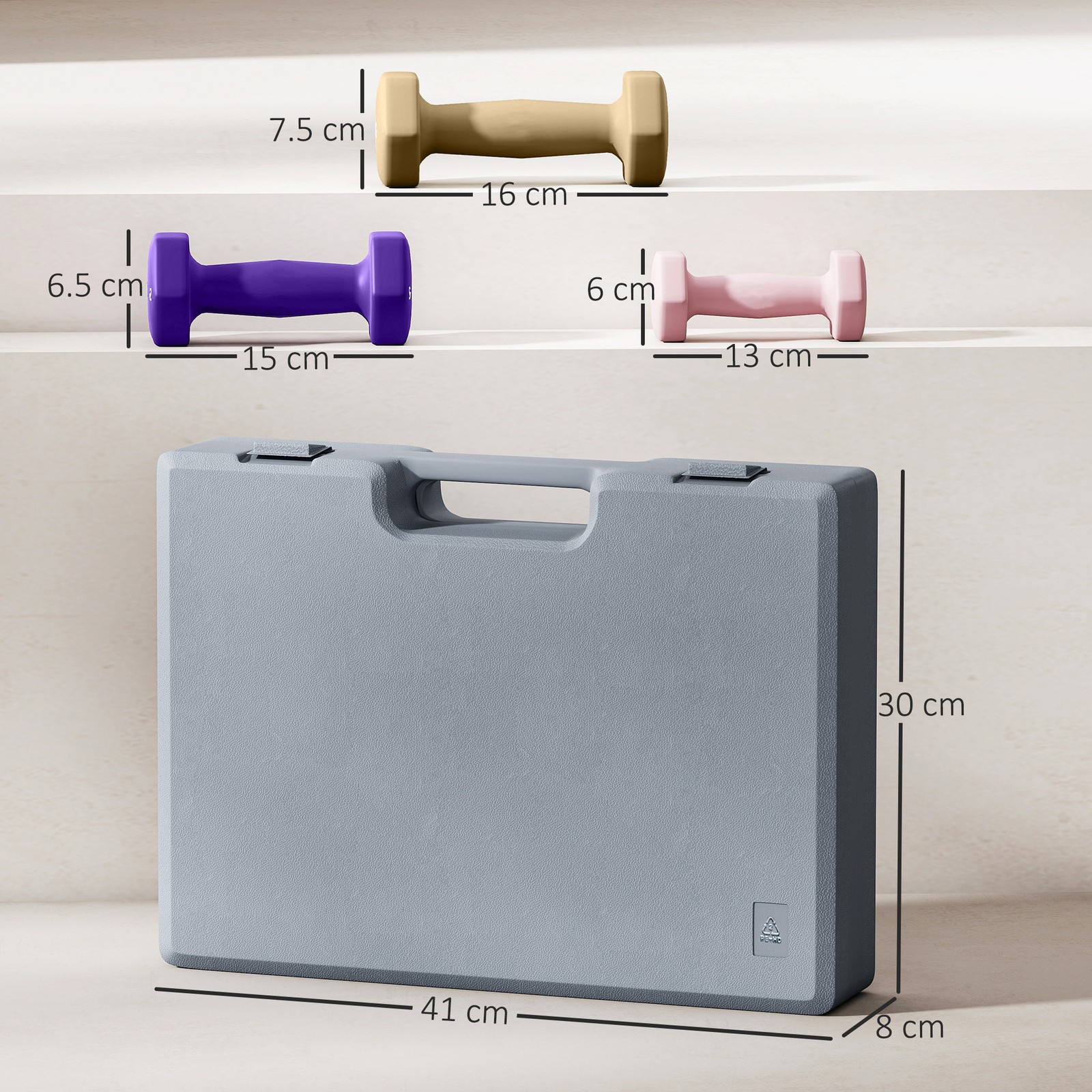 Set di Manubri Pesi Fitness 9 kg con Valigetta foto 3