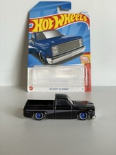 Hot Wheels 83 Chevy Silverado - CUSTOM WHEEL SWAP and COLOR black 