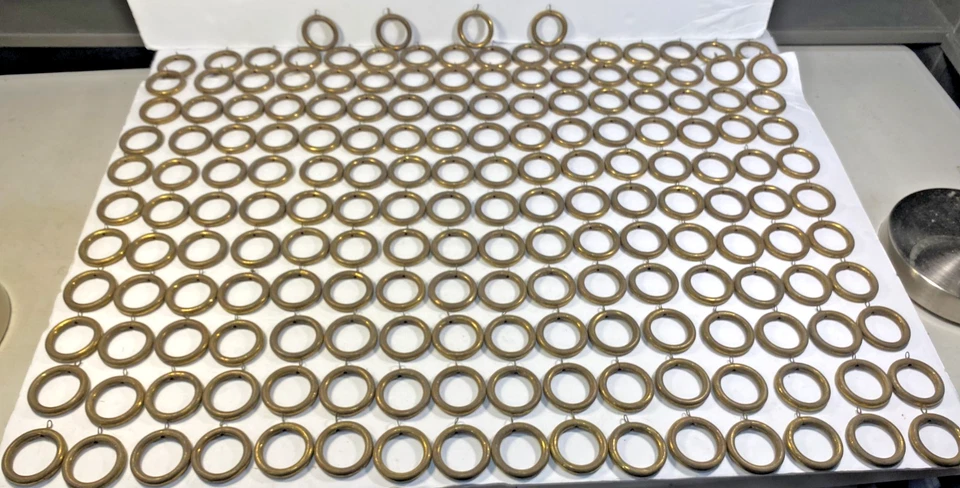 Anillos de latón de barra de cortina MCM de colección 180 apertura total de 1 3/4"" y 1 1/4"" Foto 3 de 4