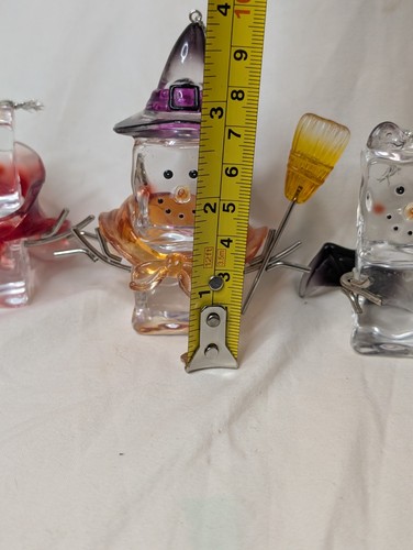 Ice Fellas Halloween Set Of Four Holiday Ornaments Witch Devil Bat Frankenstein - Afbeelding 6 van 8