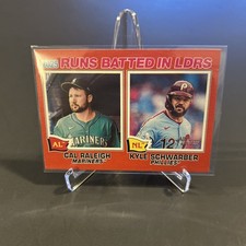 2026 Topps Heritage #3 Cal Raleigh / Kyle Schwarber - Red Border '25 RBI Leaders