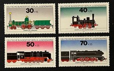 Travelstamps: 1975 Berlin Germany Stamps Scott #9NB115-9NB118 - Trains MNH OG