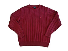Mens/ Red Ribbed Knit Sweater by Dockers Heavy L.  Chest 54" Len. 30"