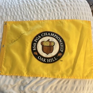 Shawn Micheel Signed 85th PGA Championship Oak Hill Golf Flag Original