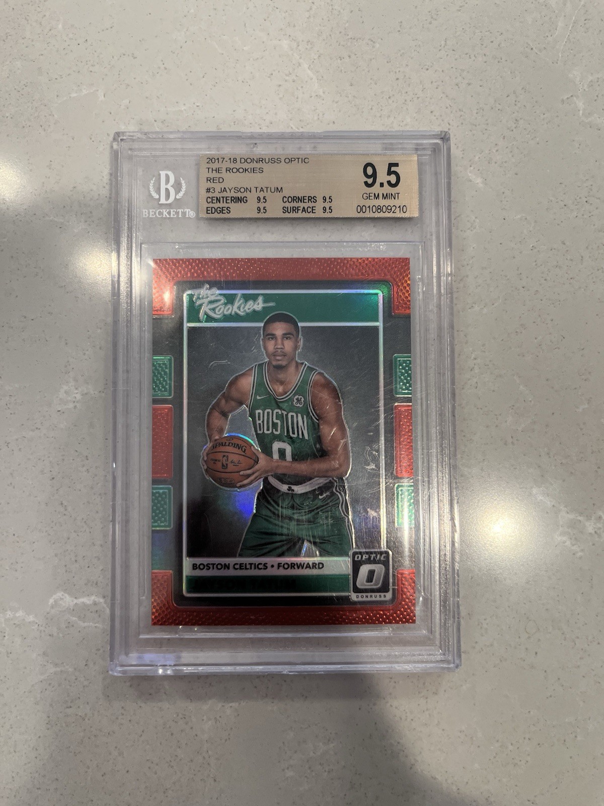 2017-18 Donruss Optic - Jayson Tatum #3 The Rookies Red /99 Bgs 9.5