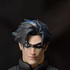 1/12 Painted Dick Grayson Nightwing Head Carving Model Toys