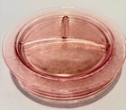 SET OF 4 PINK DEPRESSION GLASS DOGWOOD APPLE BLOSSOM GRILL DINNER PLATES