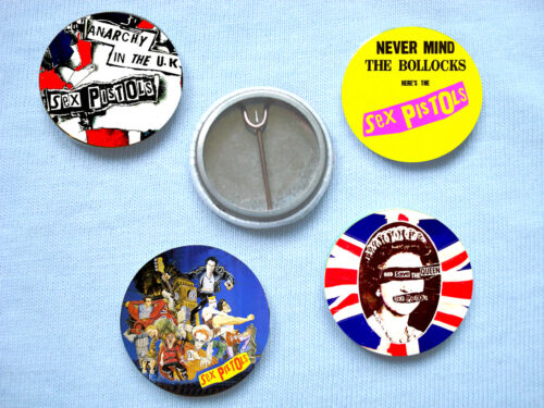 The Sex Pistols-Set Of Four Badges Stranglers Clash - Picture 1 of 1