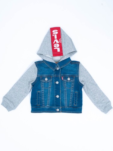 LEVI'S NEONATO DENIM GIUBBINO GIACCHETTO/FELPA CON CAPPUCCIO | eBay